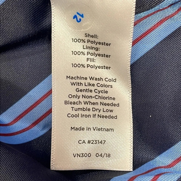 NWOT Talbots Diamond Quilted Jacket Military Inspired Red Navy XS - Picture 11 of 15